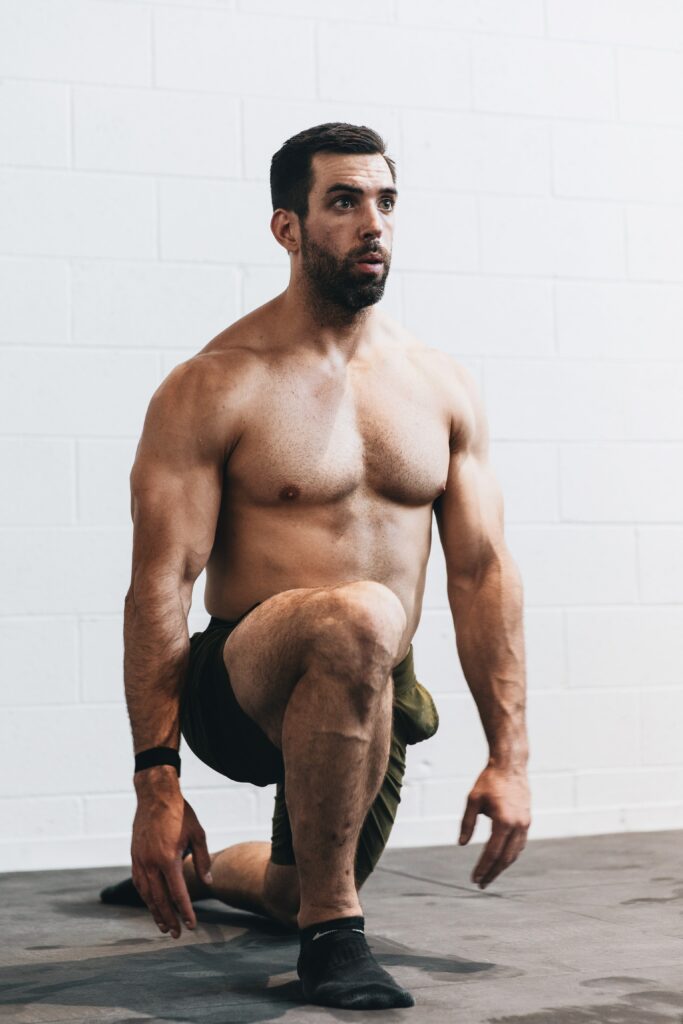 A man performing leg workout