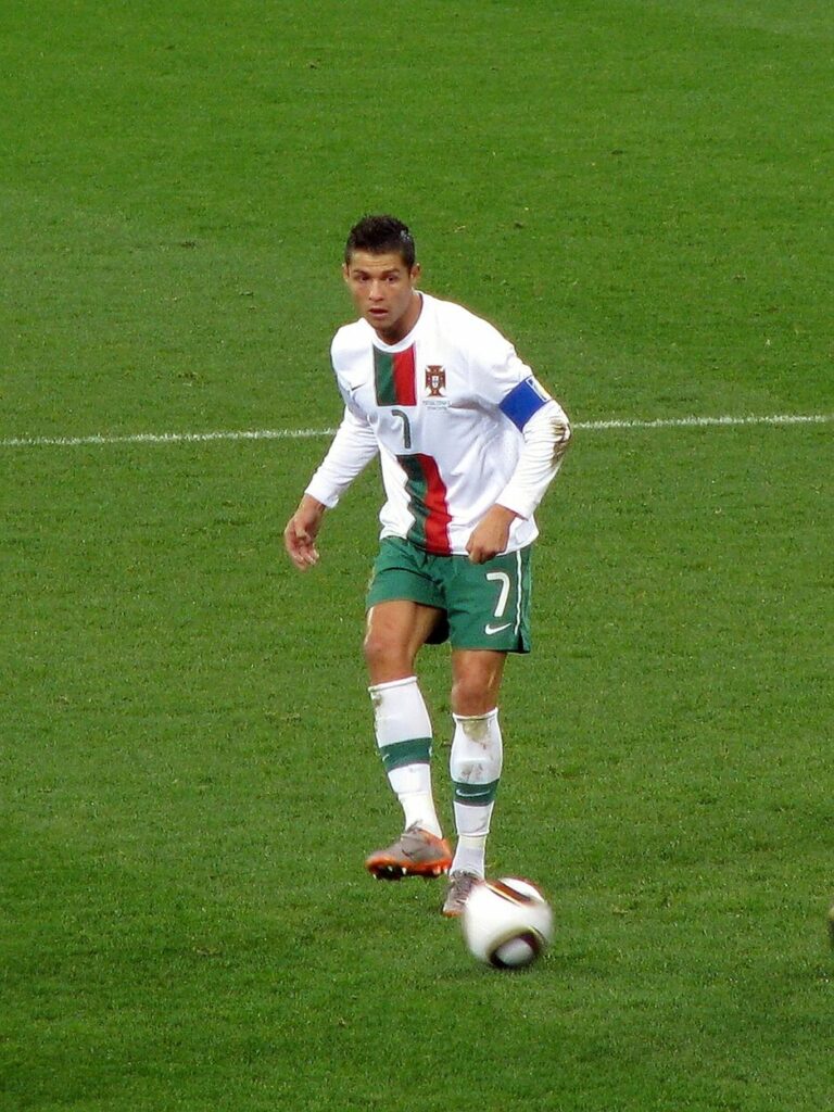 Cristiano Ronaldo playing football